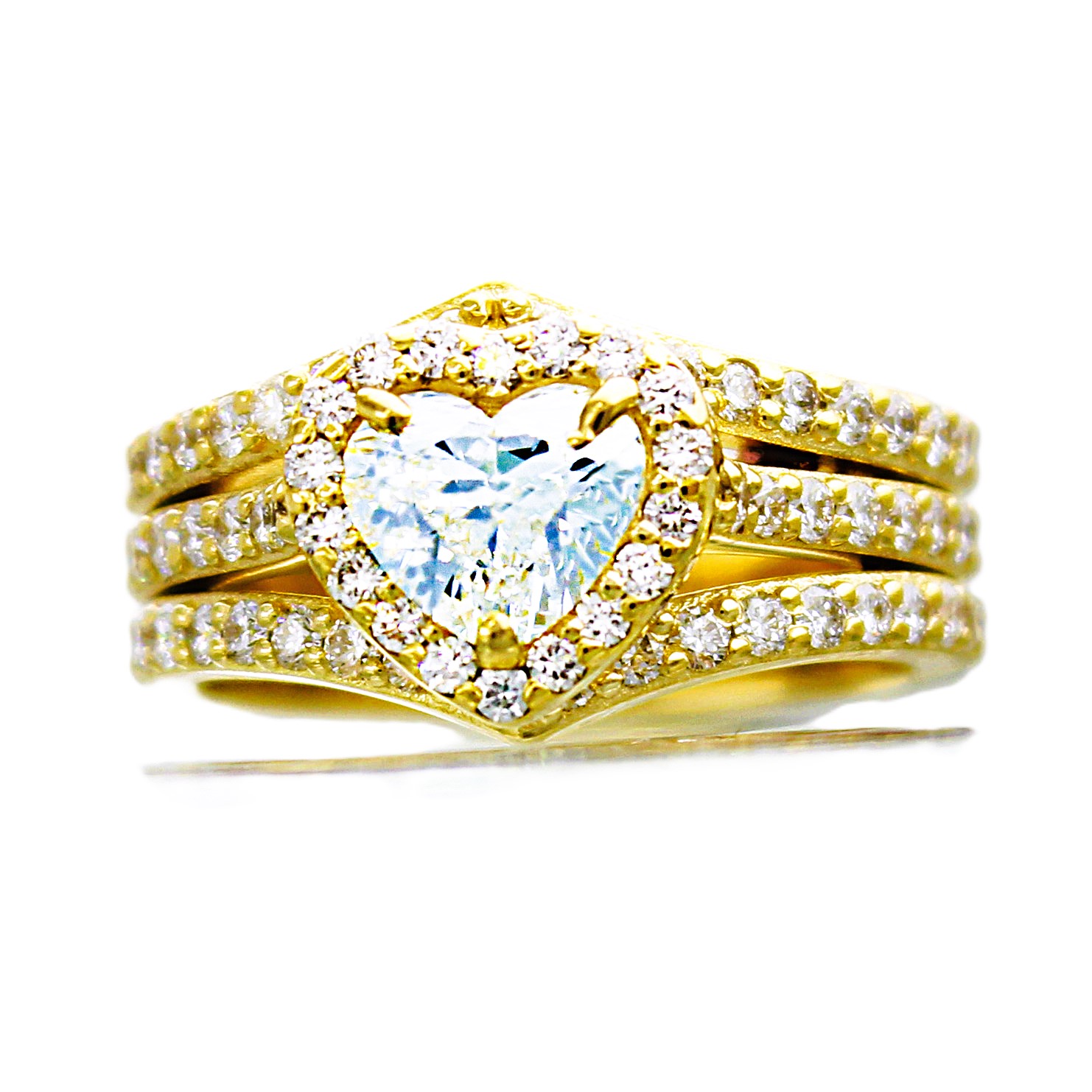 Heart Shape Bridal Set with Halo